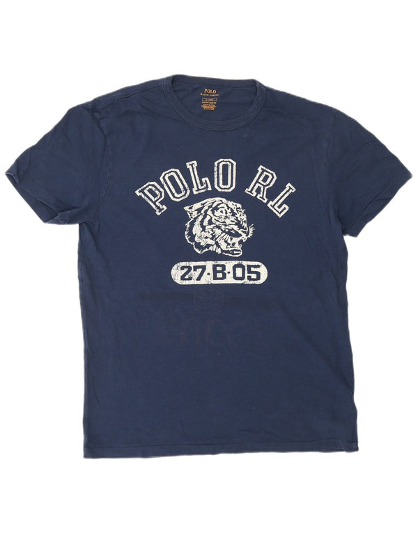 Polo Ralph Lauren Mens Custom Slim Fit Graphic T-Shirt Top Medium Navy Blue