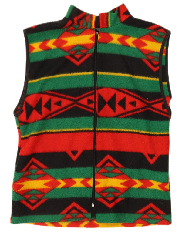 Vintage Mens Fleece Gilet UK 38 Medium Multicoloured Geometric