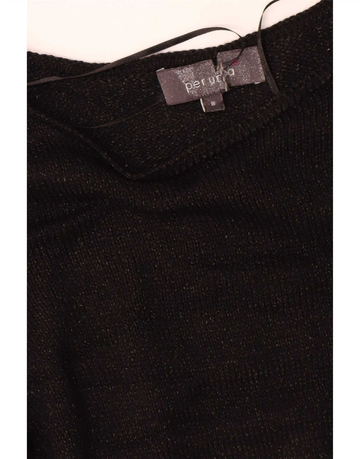 Marks & Spencer Womens Per Una Boat Neck Jumper Sweater UK 8 Small Black
