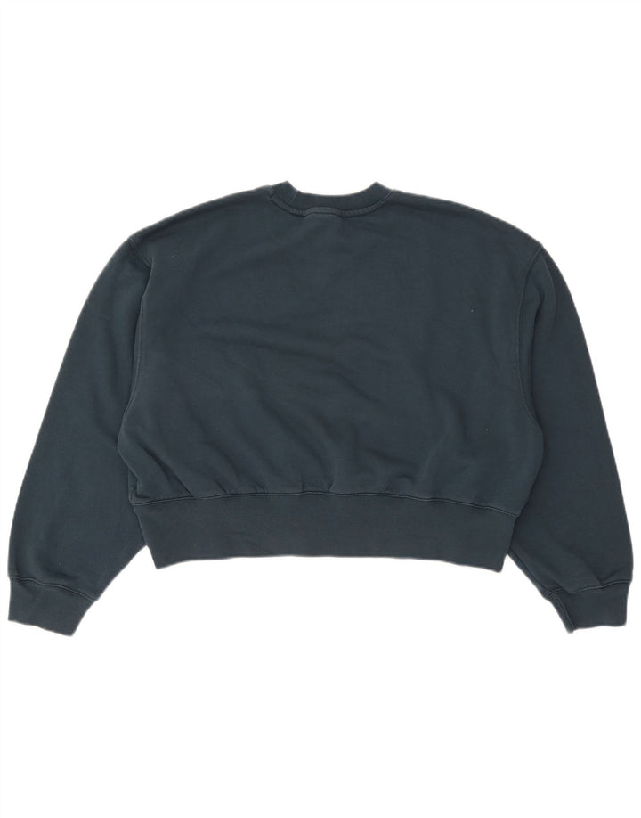 Adidas Womens Crop Oversized Sweatshirt Jumper UK 8/10 Small Navy Blue