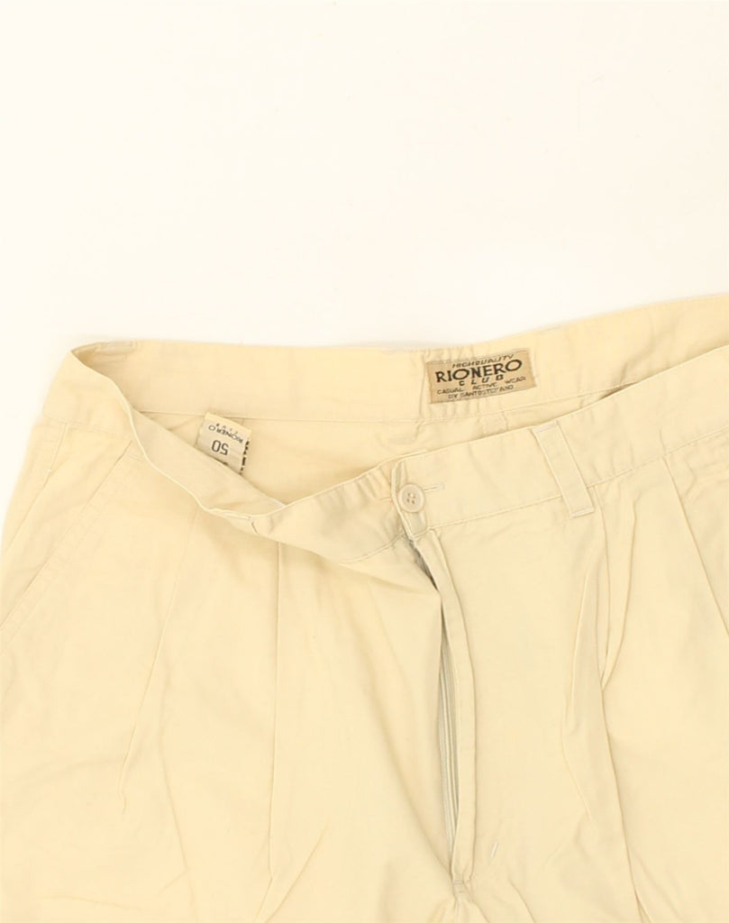 RIONERO Womens High Waist Pegged Chino Shorts IT 50 XL W32 Yellow Cotton | Vintage Rionero | Thrift | Second-Hand Rionero | Used Clothing | Messina Hembry 