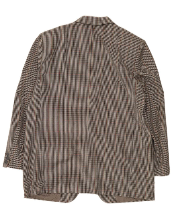 Vintage Mens 2 Button Blazer Jacket UK 38 Medium Grey Houndstooth