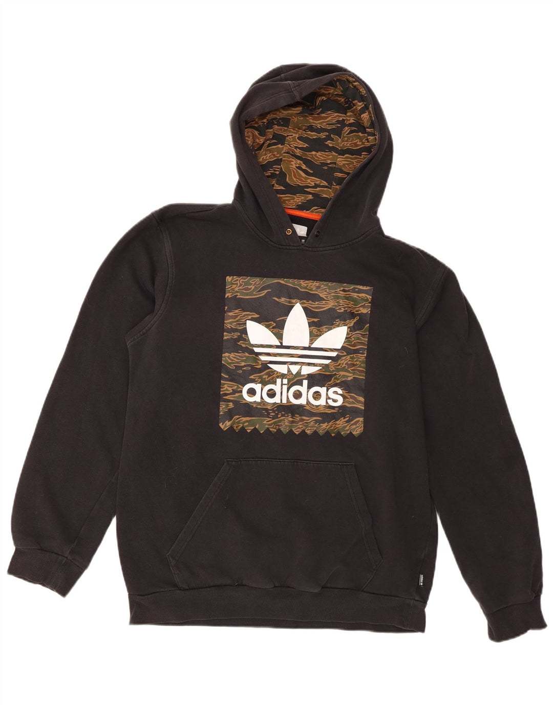Adidas Mens Graphic Hoodie Jumper Medium Black Cotton