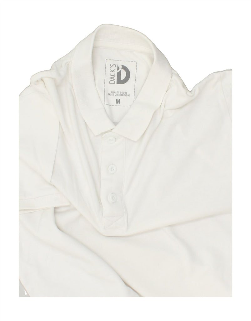 DACK'S Mens Polo Shirt Medium White Cotton | Vintage Dack's | Thrift | Second-Hand Dack's | Used Clothing | Messina Hembry 