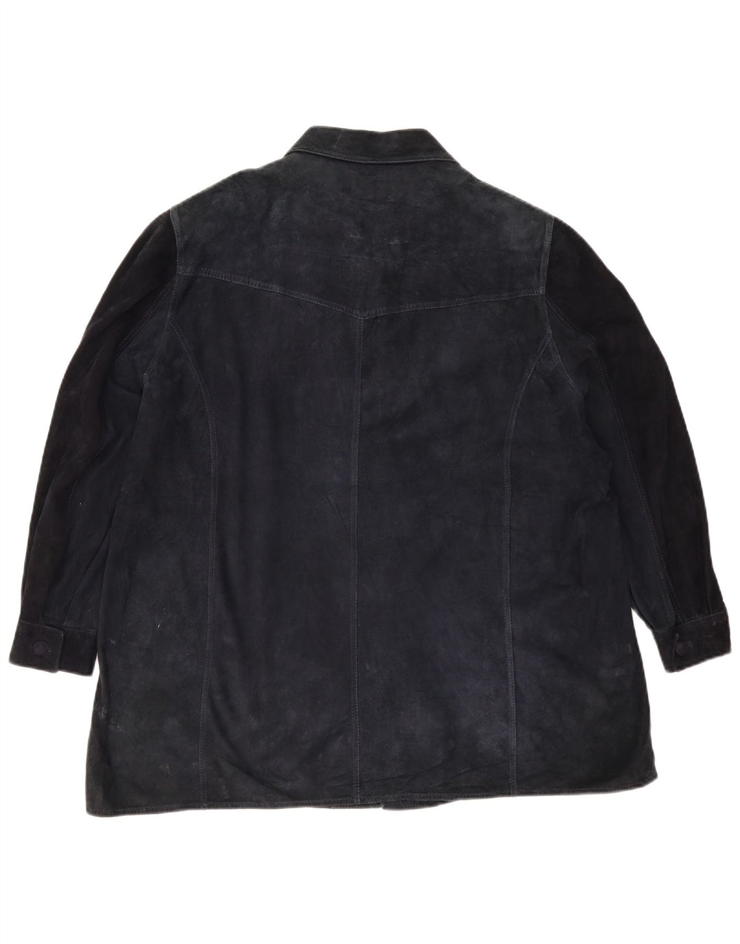 Vintage Womens Suede Jacket UK 18 XL Navy Blue