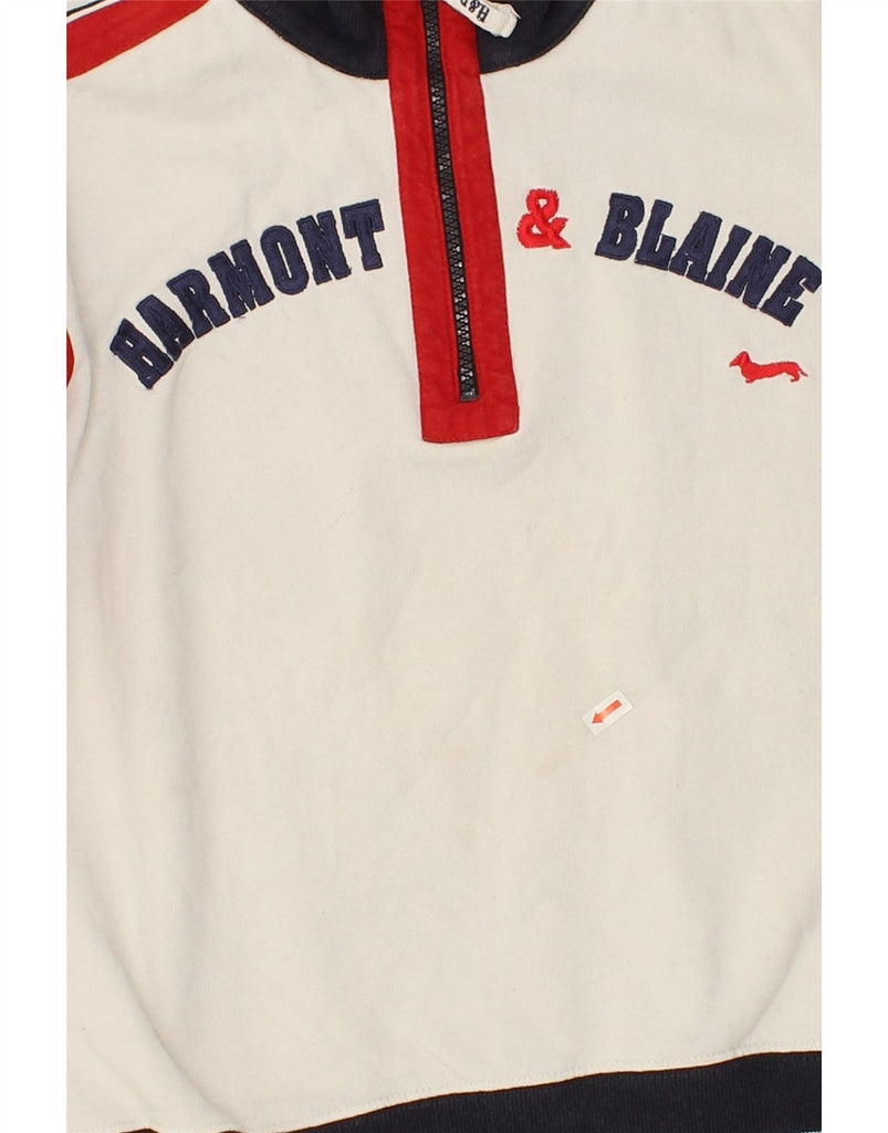 HARMONT & BLAINE Boys Graphic Sweatshirt Jumper 15-16 Years XL White | Vintage Harmont & Blaine | Thrift | Second-Hand Harmont & Blaine | Used Clothing | Messina Hembry 