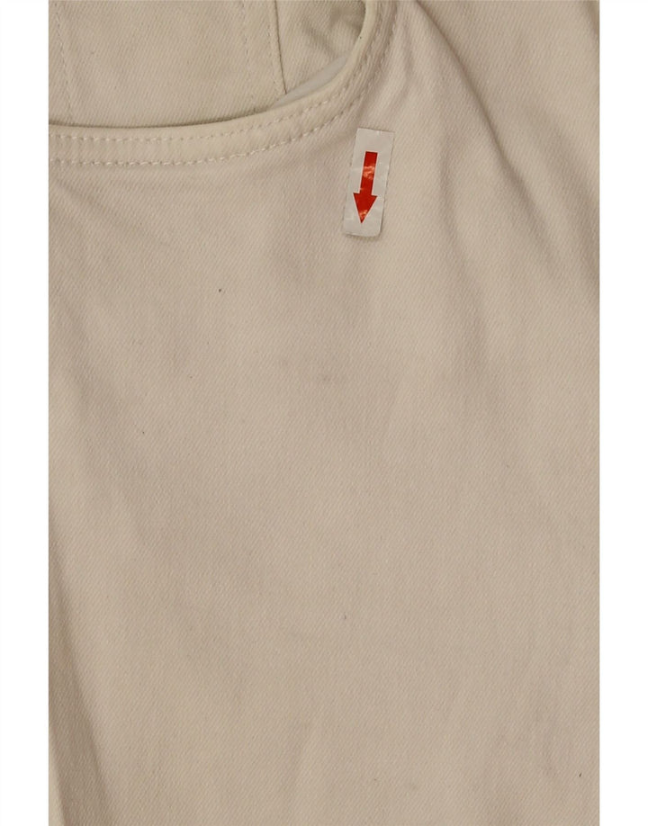 Zara Womens Straight Bootcut Jeans EU 38 Small W28 L26 Off White Cotton