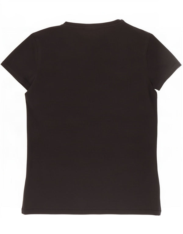 Guess Womens Graphic T-Shirt Top UK 8 Small Black Cotton