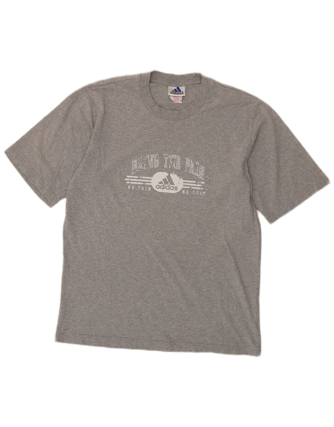 ADIDAS Mens Graphic T-Shirt Top Small Grey Cotton