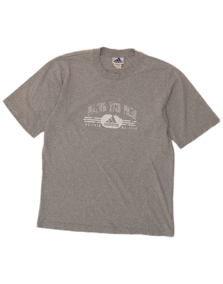 ADIDAS Mens Graphic T-Shirt Top Small Grey Cotton