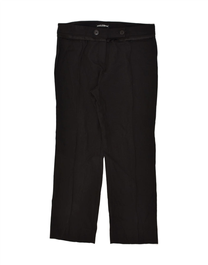 DOLCE & GABBANA Womens Casual Trousers IT 44 Medium W32 L26  Black | Vintage Dolce & Gabbana | Thrift | Second-Hand Dolce & Gabbana | Used Clothing | Messina Hembry 