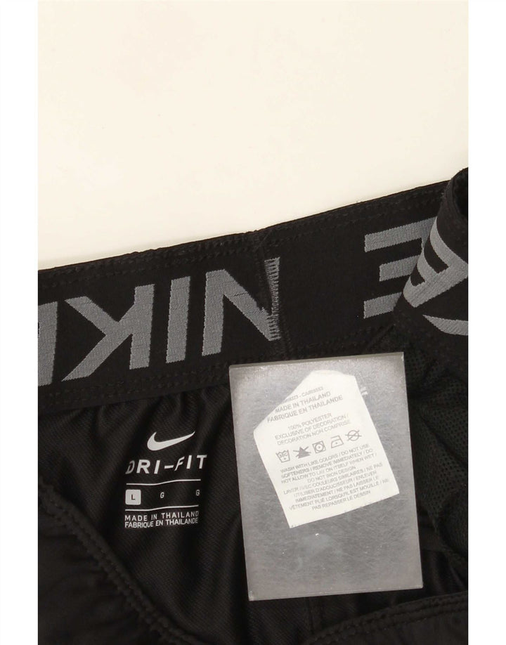 Nike Womens Dri Fit Sport Shorts UK 14 Large Black Polyester