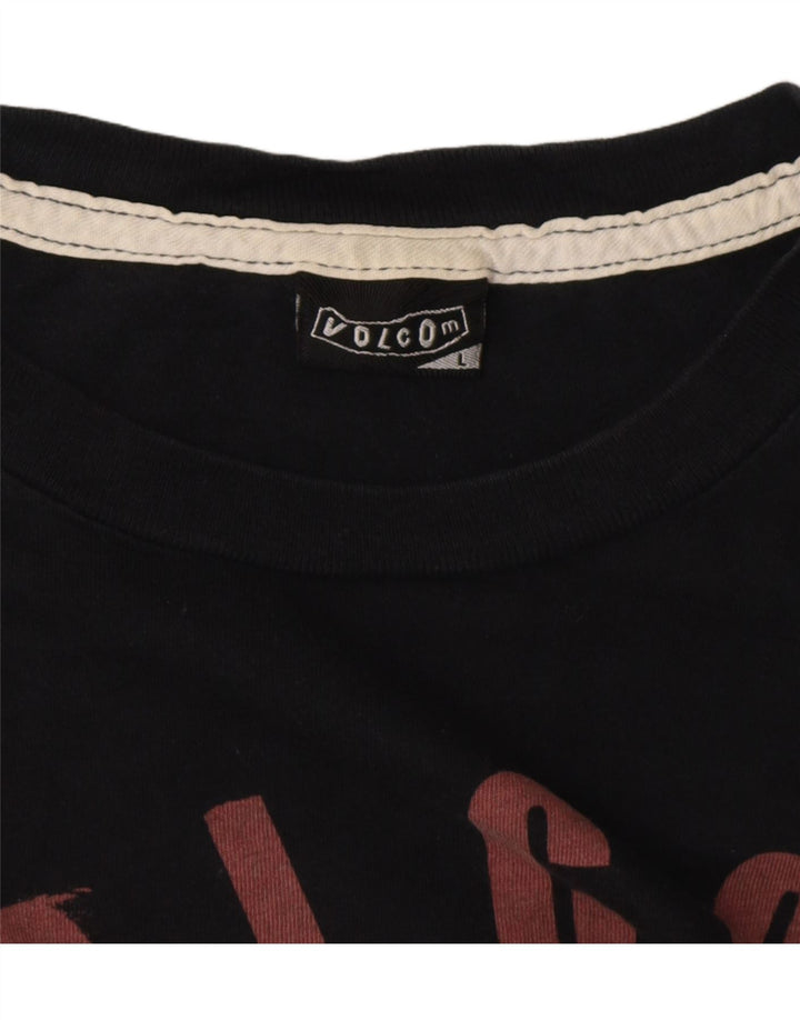 VOLCOM Mens Graphic T-Shirt Top Large Black