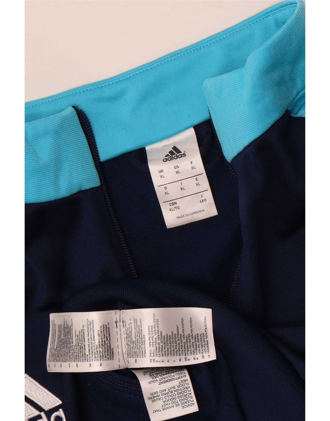 Adidas Mens Tracksuit Top Jacket XL Navy Blue Colourblock Polyester