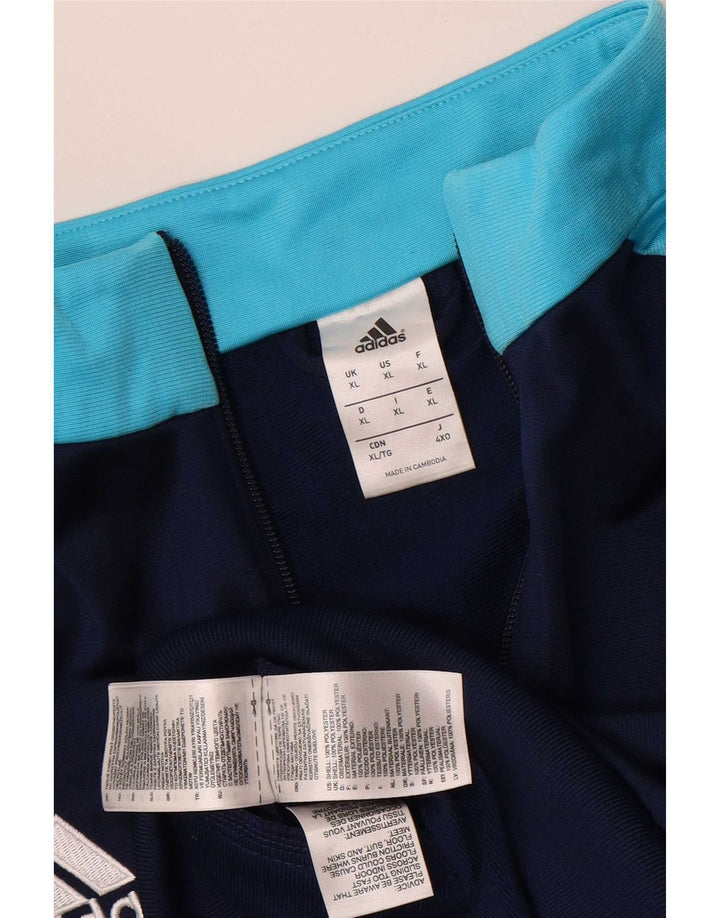 Adidas Mens Tracksuit Top Jacket XL Navy Blue Colourblock Polyester