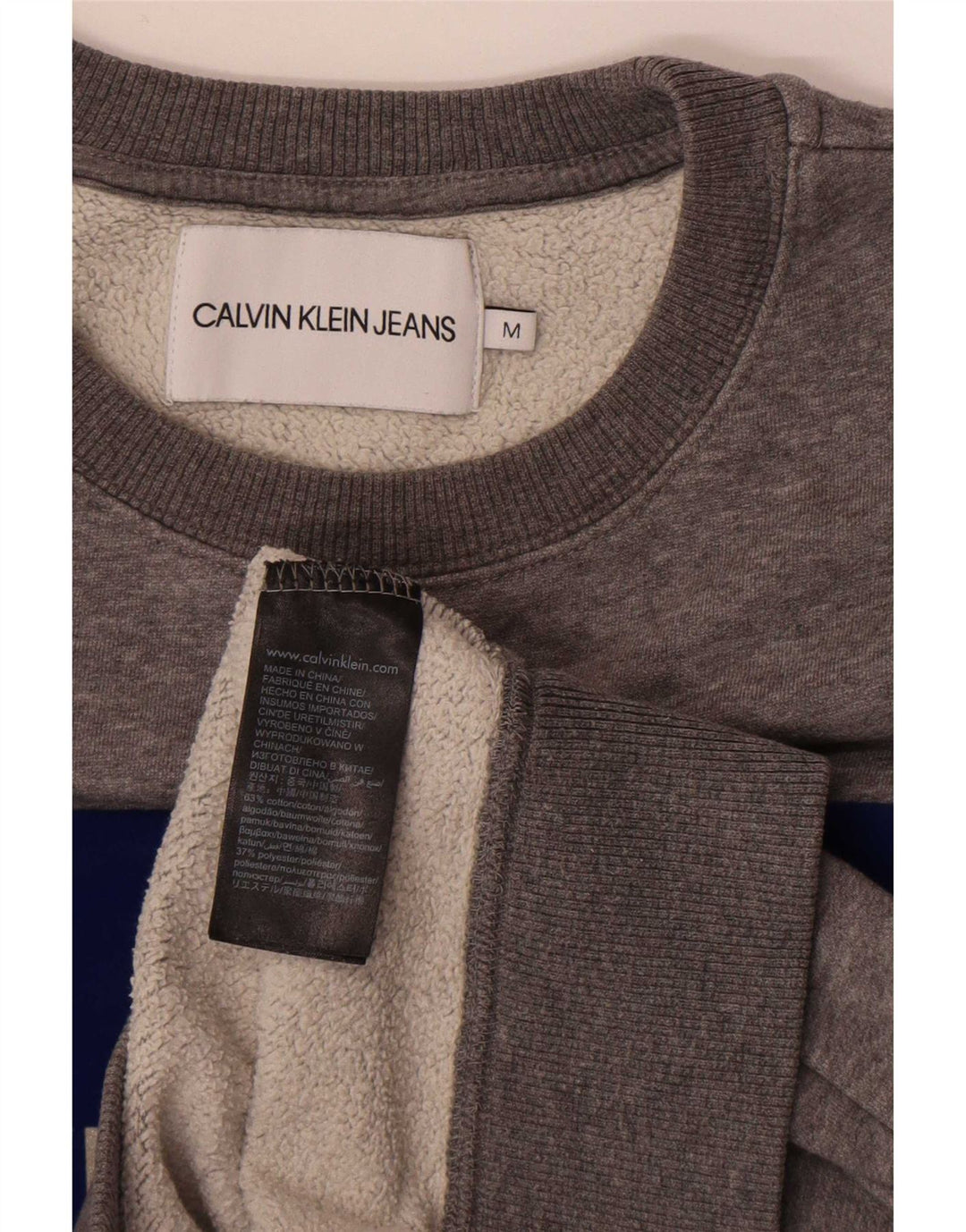 Calvin Klein Jeans Womens Graphic Sweatshirt Jumper UK 14 Medium Grey