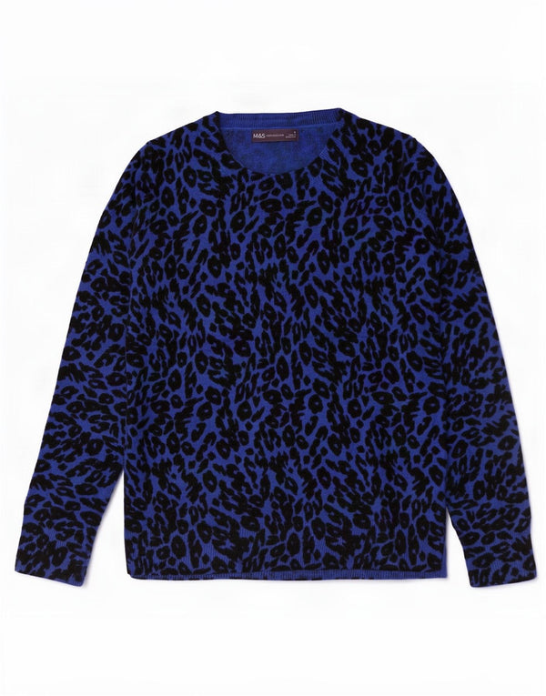 Marks & Spencer Womens Boat Neck Jumper Sweater UK 8 Small Navy Blue