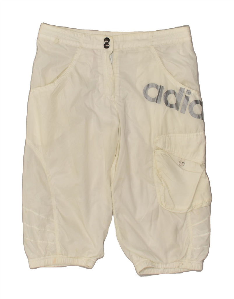 ADIDAS Boys Graphic Bermuda Shorts 13-14 Years W30 White Polyester | Vintage Adidas | Thrift | Second-Hand Adidas | Used Clothing | Messina Hembry 