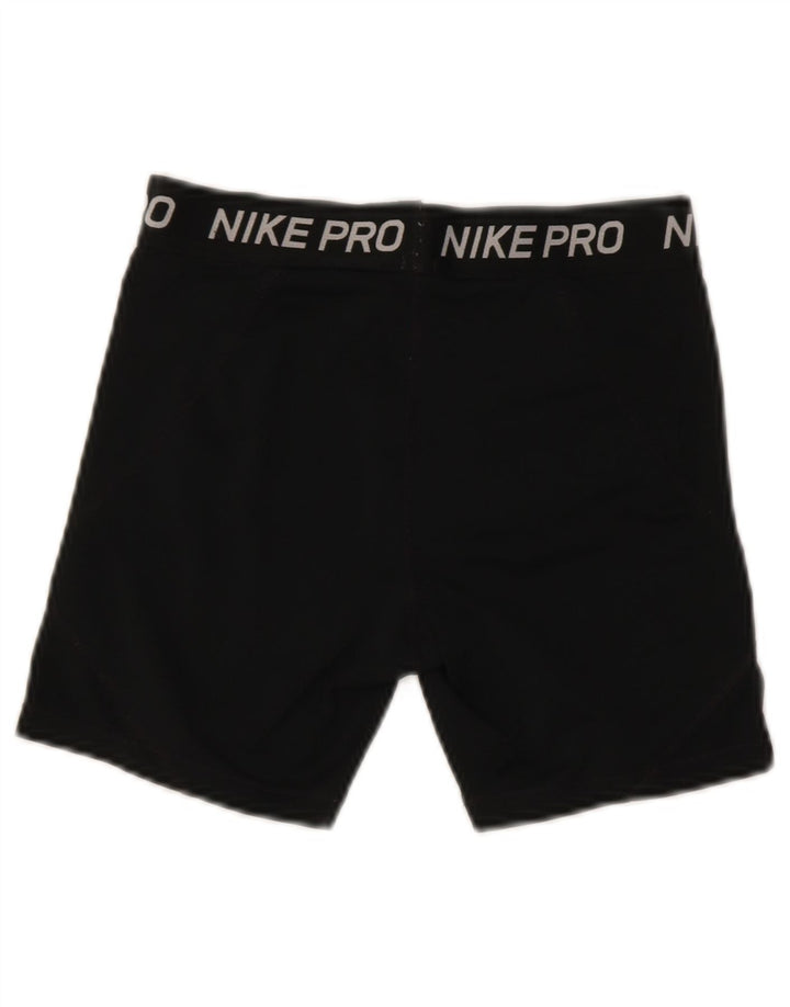 Nike Womens Dri Fit Graphic Sport Shorts UK 10 Small  Black Polyester