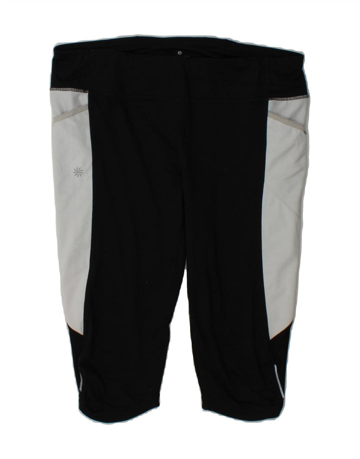 ATHLETA Womens Capri Leggings UK 18 XL  Black Colourblock Polyester Vintage Athleta and Second-Hand Athleta from Messina Hembry 