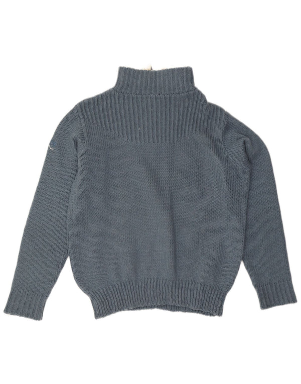 Lee Mens Zip Neck Jumper Sweater 2XL Blue Acrylic