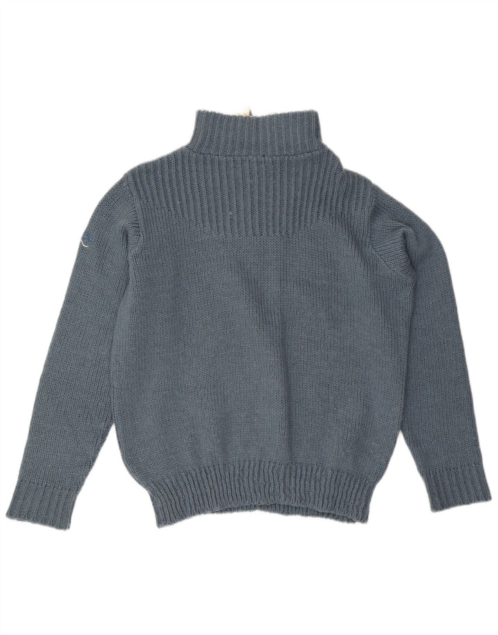 Lee Mens Zip Neck Jumper Sweater 2XL Blue Acrylic