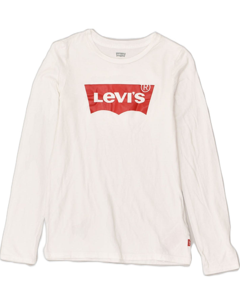 LEVI'S Boys Graphic Top Long Sleeve 13-14 Years White Cotton | Vintage Levi's | Thrift | Second-Hand Levi's | Used Clothing | Messina Hembry 