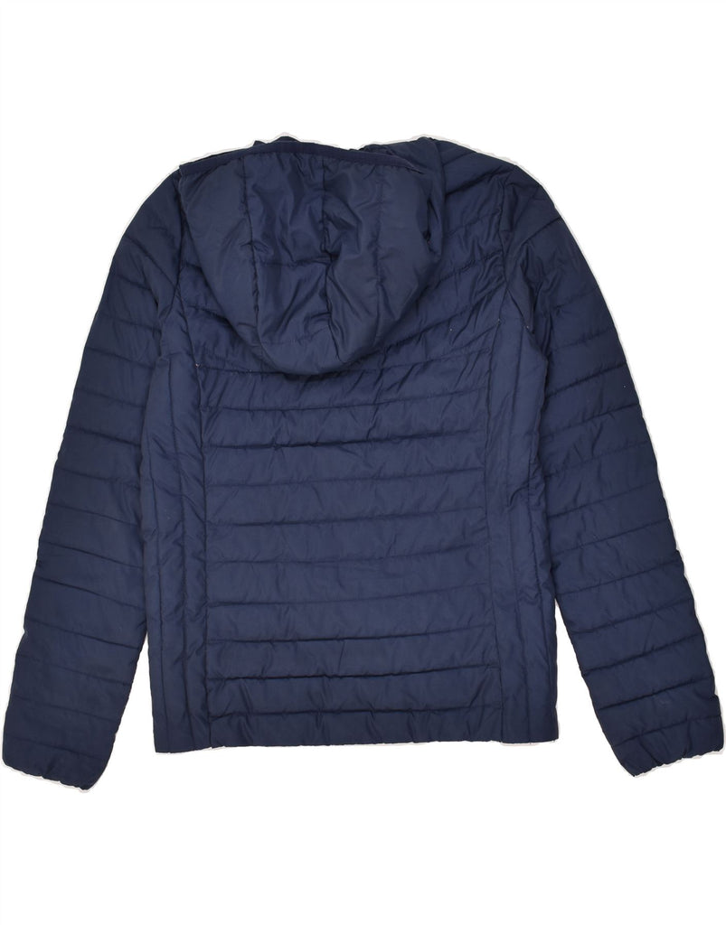 CHAMPION Girls Hooded Padded Jacket 11-12 Years Large Navy Blue Vintage Champion and Second-Hand Champion from Messina Hembry 