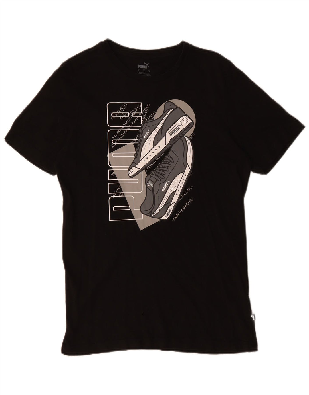 Puma Mens Graphic T-Shirt Top Small Black Cotton