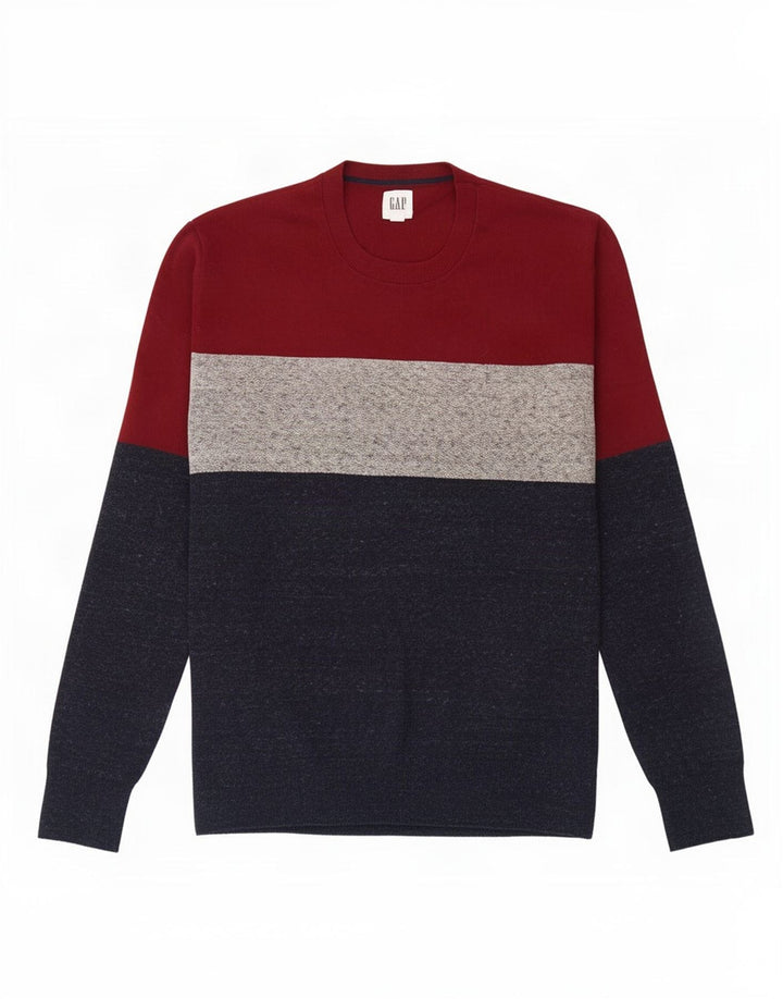 Gap Mens Crew Neck Jumper Sweater Small Multicoloured Colourblock Cotton