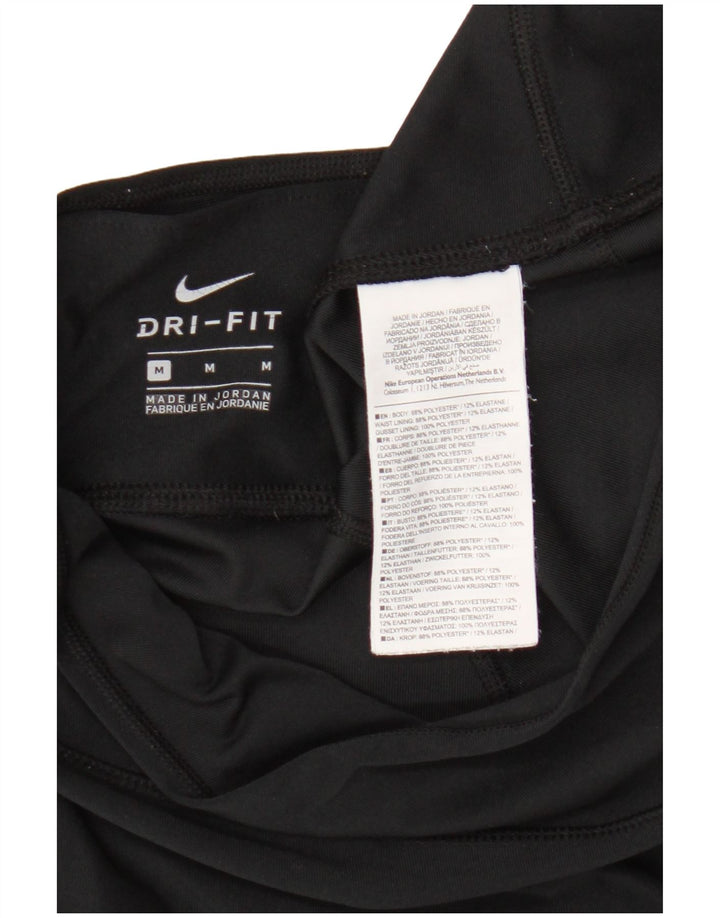 Nike Womens Dri Fit Leggings UK 14 Medium Black Polyester