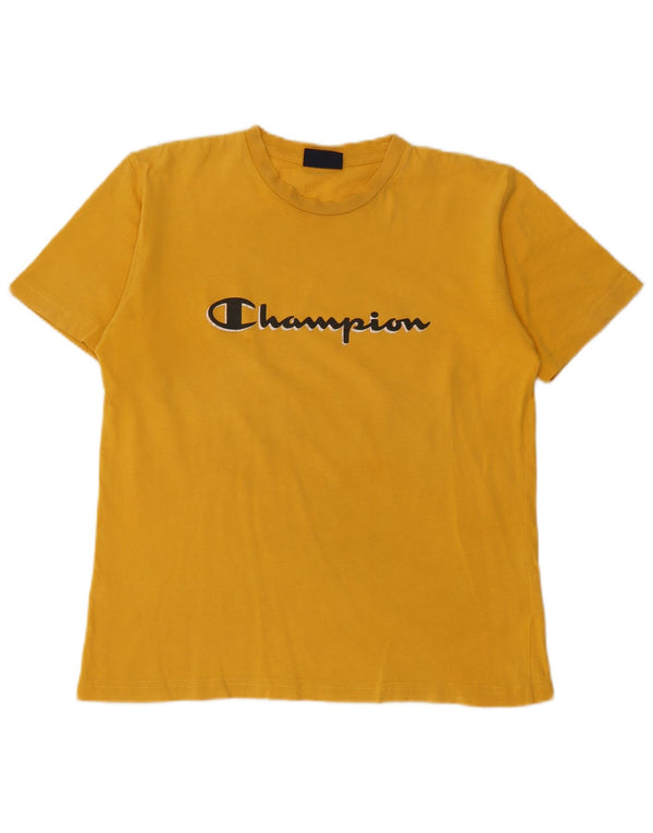 Champion Boys Graphic T-Shirt Top 11-12 Years Large Yellow Cotton