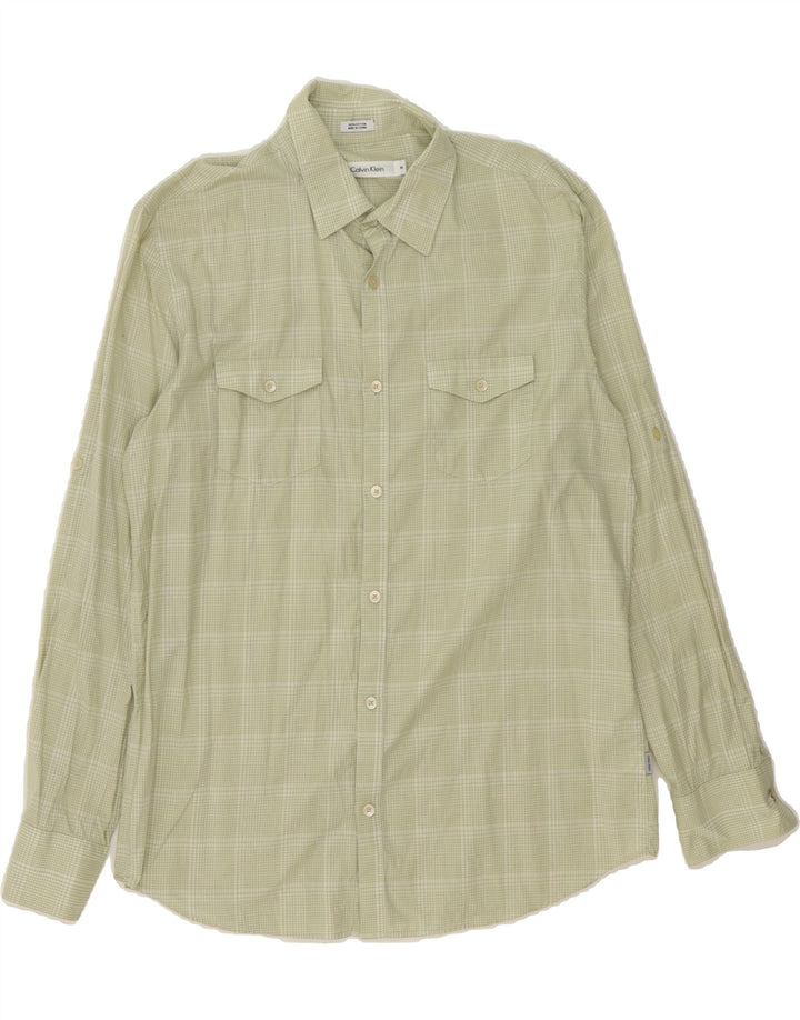 CALVIN KLEIN Mens Shirt Medium Green Check Cotton Vintage Calvin Klein and Second-Hand Calvin Klein from Messina Hembry 