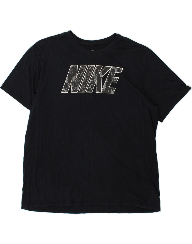 NIKE Mens Athletic Cut Graphic T-Shirt Top 2XL Black Cotton | Vintage Nike | Thrift | Second-Hand Nike | Used Clothing | Messina Hembry 