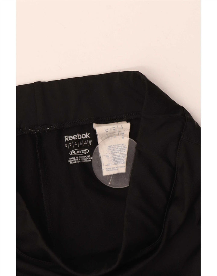 Reebok Womens Capri Leggings UK 12 Medium Black Polyester