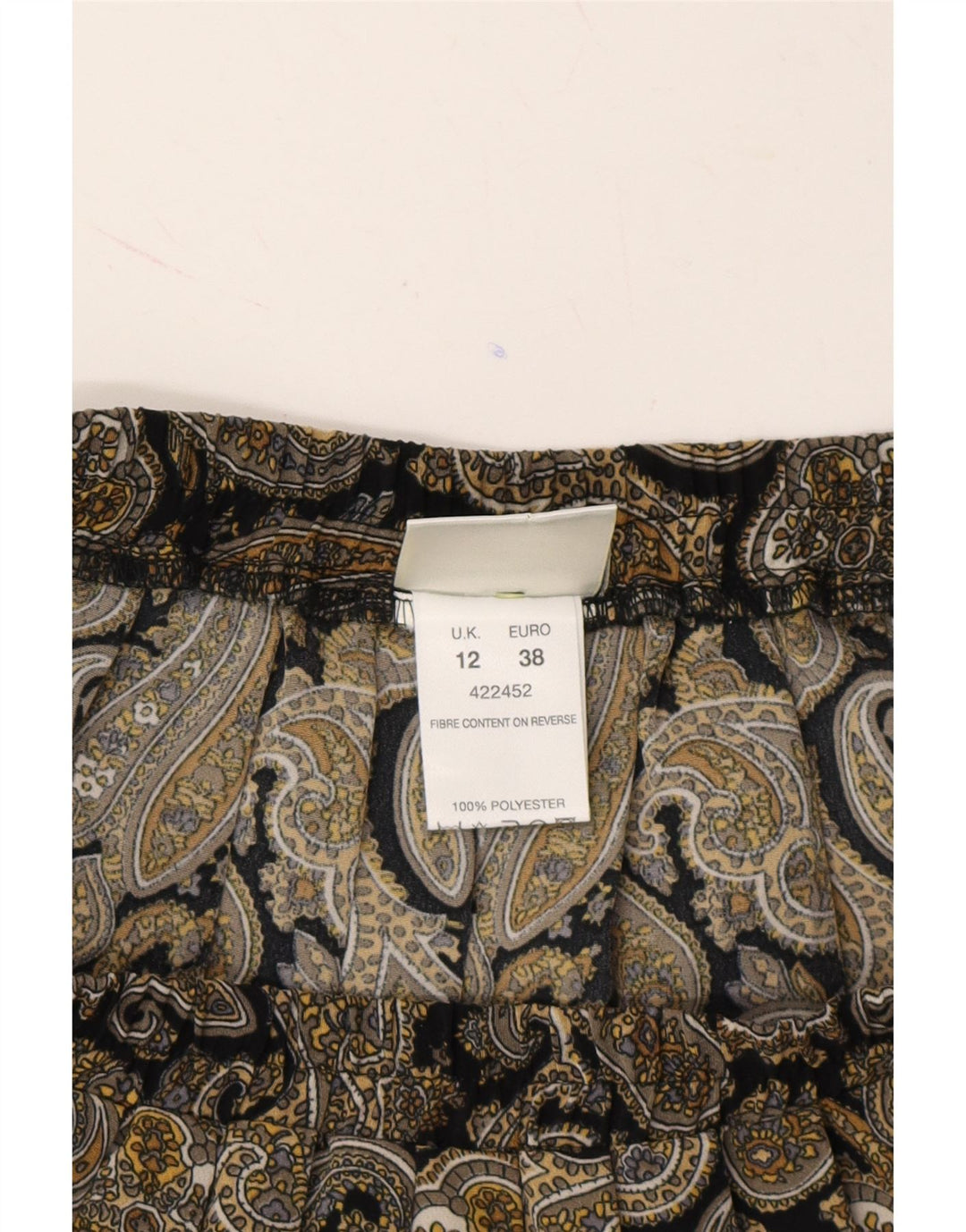EASTEX Womens Pleated Skirt UK 12 Medium W28  Grey Paisley Polyester Vintage Eastex and Second-Hand Eastex from Messina Hembry 