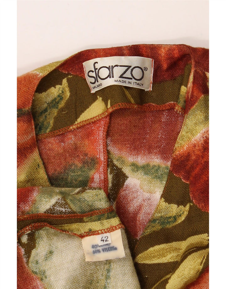 SFARZO Womens Cardigan Top IT 42 Medium Red Floral Linen Vintage Sfarzo and Second-Hand Sfarzo from Messina Hembry 