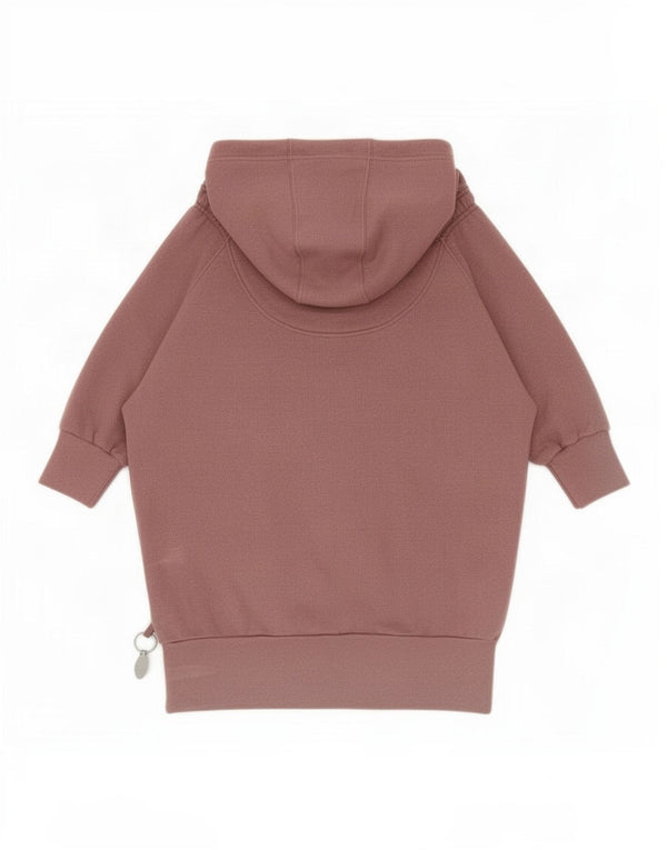 Adidas Womens Short Sleeve Oversized Hoodie Jumper UK 14 Medium Brown