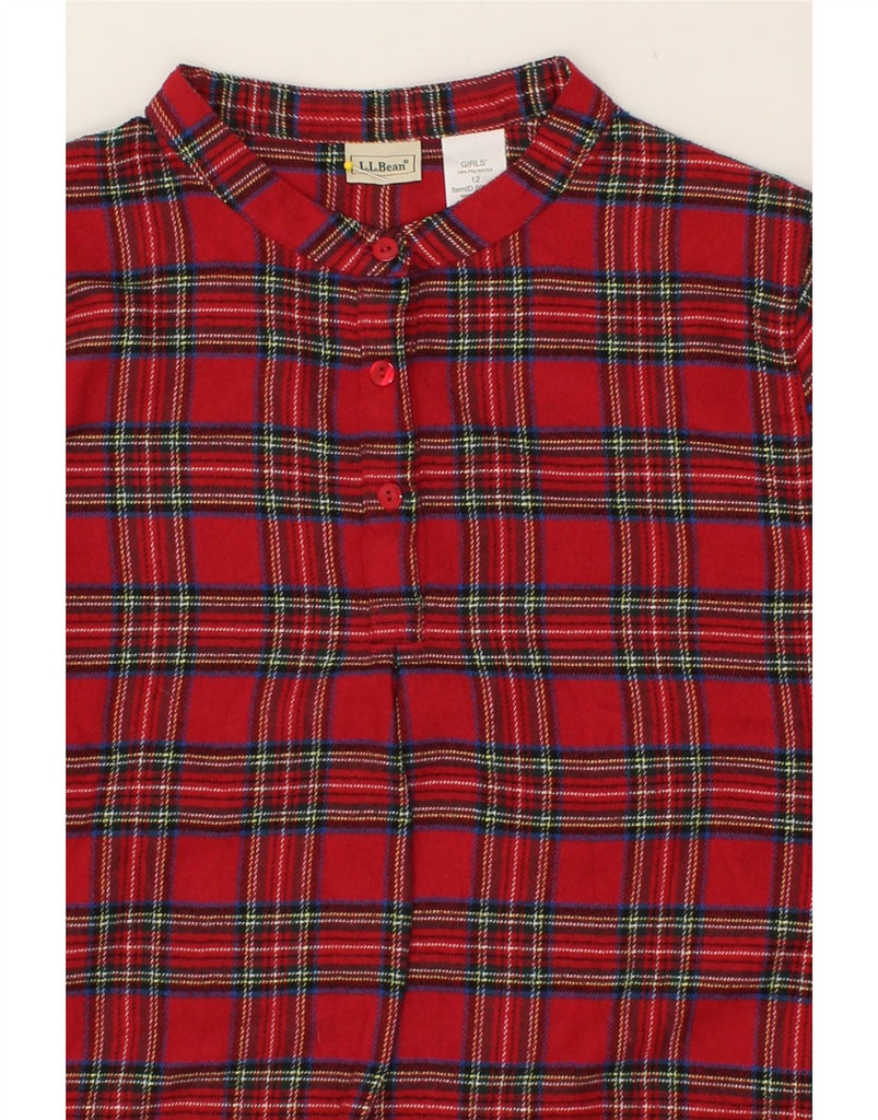 L.L.BEAN Girls Pullover Shirt Dress 11-12 Years Red Plaid Polyester | Vintage L.L.Bean | Thrift | Second-Hand L.L.Bean | Used Clothing | Messina Hembry 