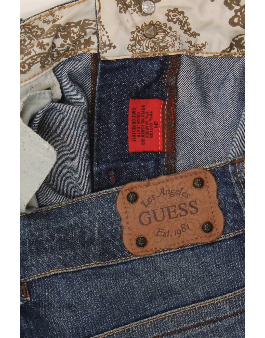 Guess Womens Slim Jeans W31 L33 Blue Cotton