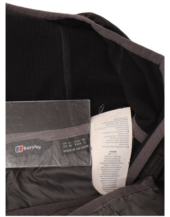 BERGHAUS Mens Hooded Padded Jacket UK 38 Medium Grey Colourblock Polyester