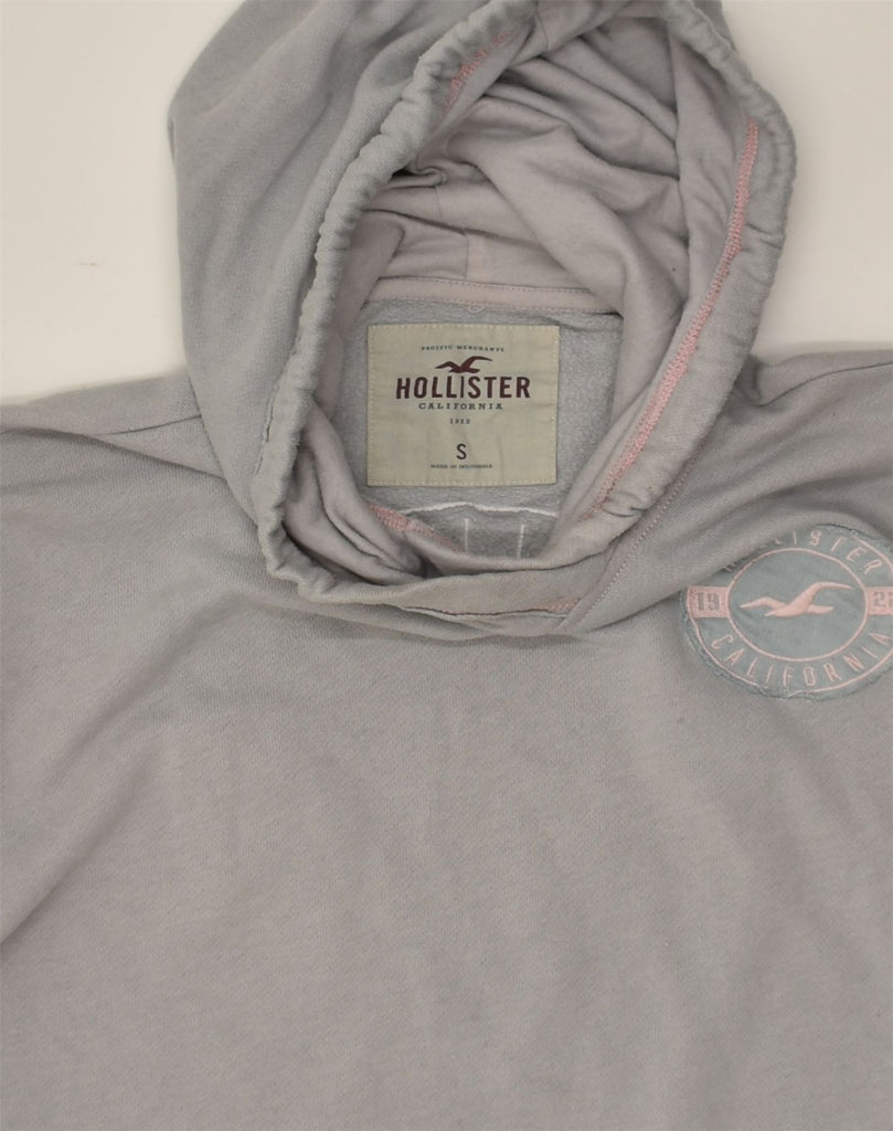 HOLLISTER Womens California Graphic Hoodie Jumper UK 10 Small Grey Cotton | Vintage Hollister | Thrift | Second-Hand Hollister | Used Clothing | Messina Hembry 