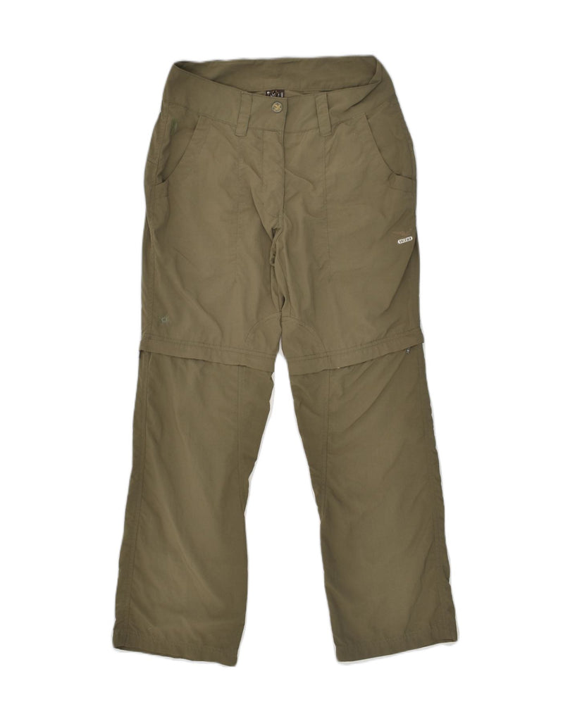 SALEWA Womens Straight Chino Trousers UK 8 Small W26 L27 Khaki Polyamide | Vintage SALEWA | Thrift | Second-Hand SALEWA | Used Clothing | Messina Hembry 