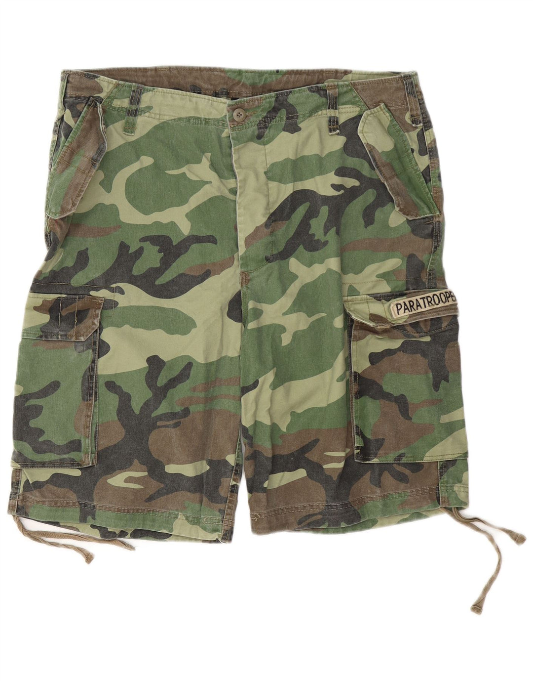 MIL-TEC Mens Cargo Shorts XL W38  Green Camouflage Cotton