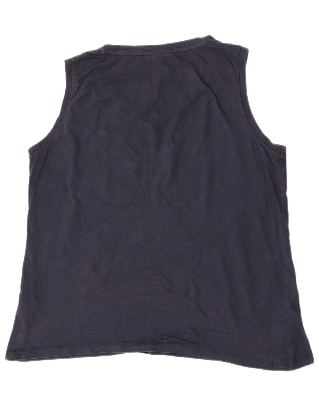 Weird Fish Womens Vest Top UK 16 Large Navy Blue Cotton