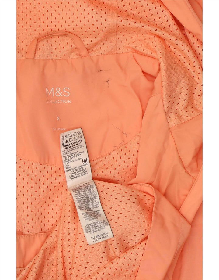 Marks & Spencer Womens Hooded Raincoat UK 8 Small  Orange Polyester