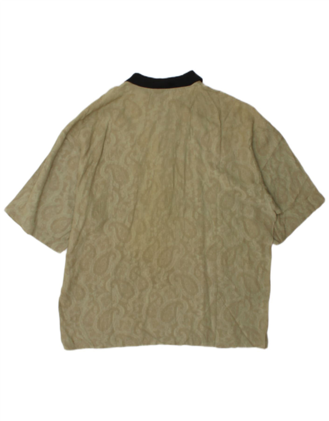 Silenzio Mens Polo Shirt Small Khaki Paisley