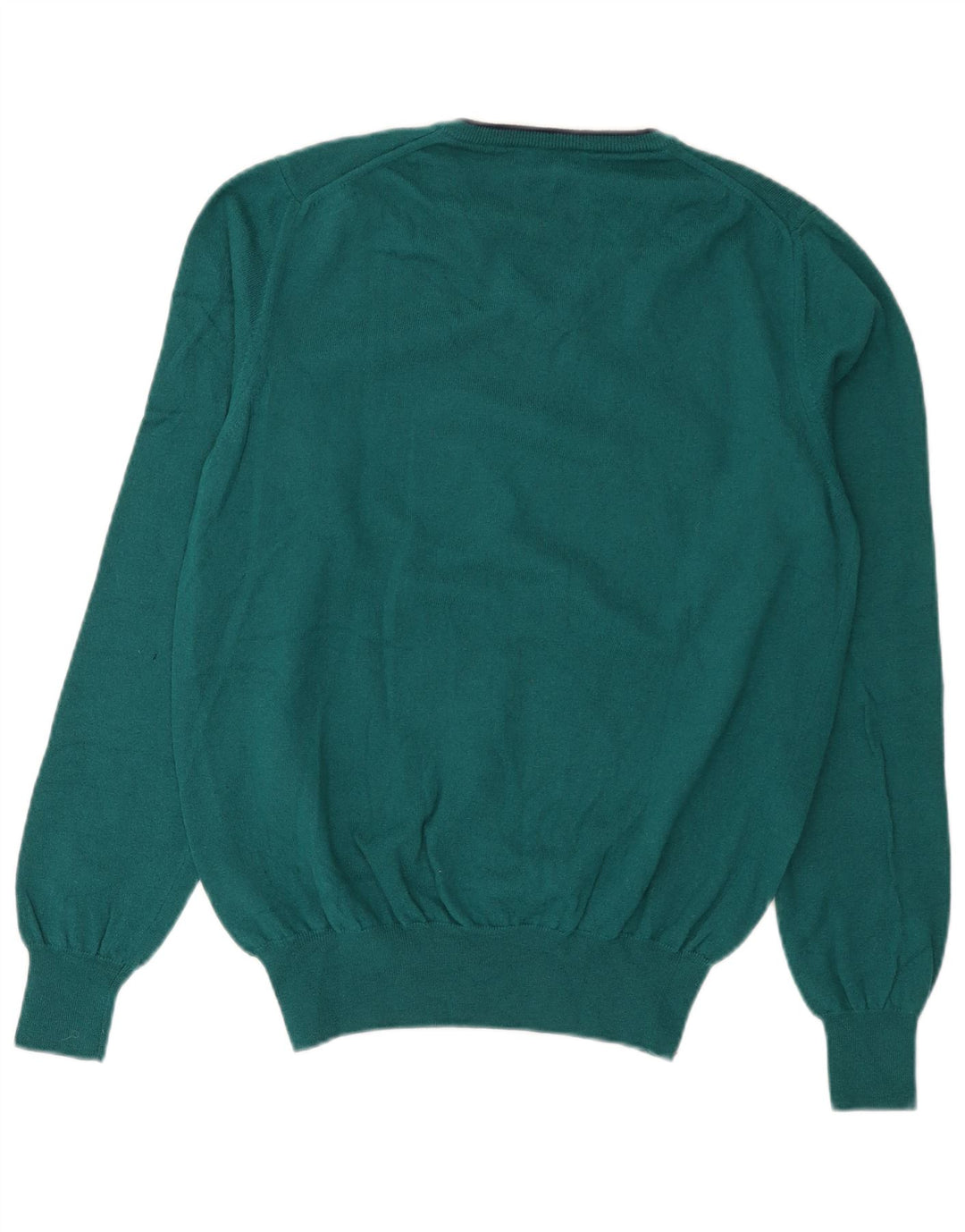 Brooksfield Mens V-Neck Jumper Sweater IT 54 XL Green Wool