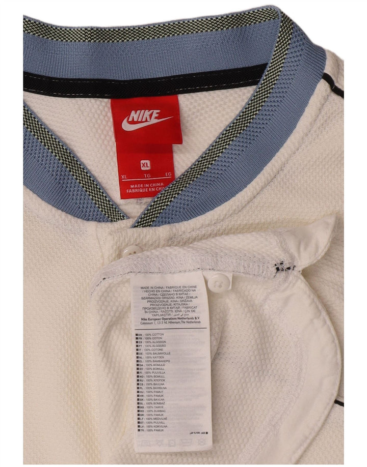 Nike Mens Polo Shirt XL White Cotton