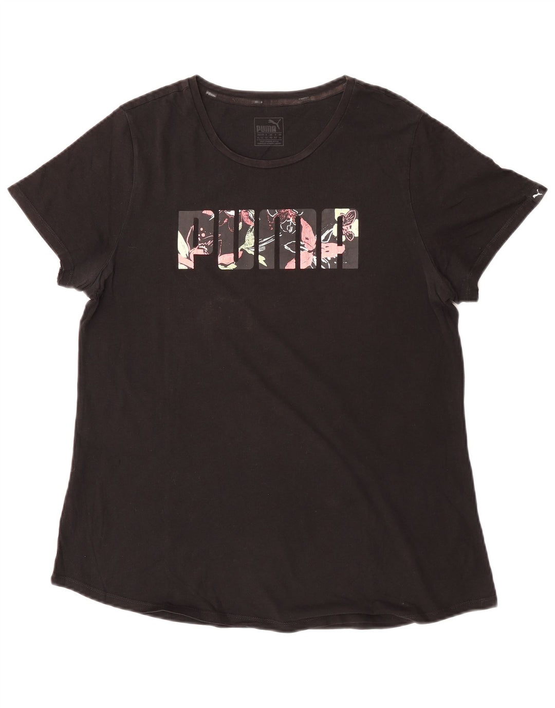 Puma Womens Graphic T-Shirt Top UK 16 Large  Black